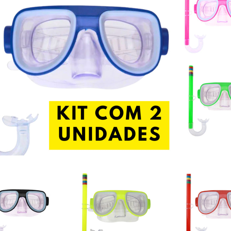 Óculos de Natação Infantil Ajustável – Máscara + Snorkel e Mergulho para Meninos e Meninas