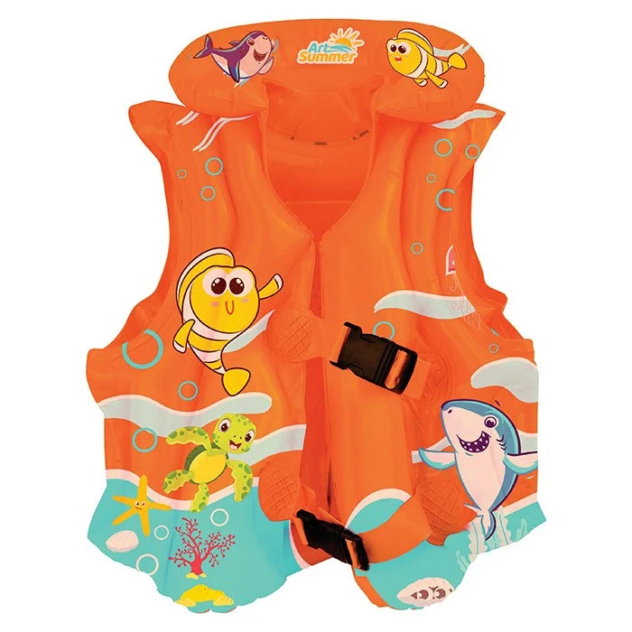 Colete De Natação infantil Com Estampa , Terno Inflável Praia/ Piscina Diversão