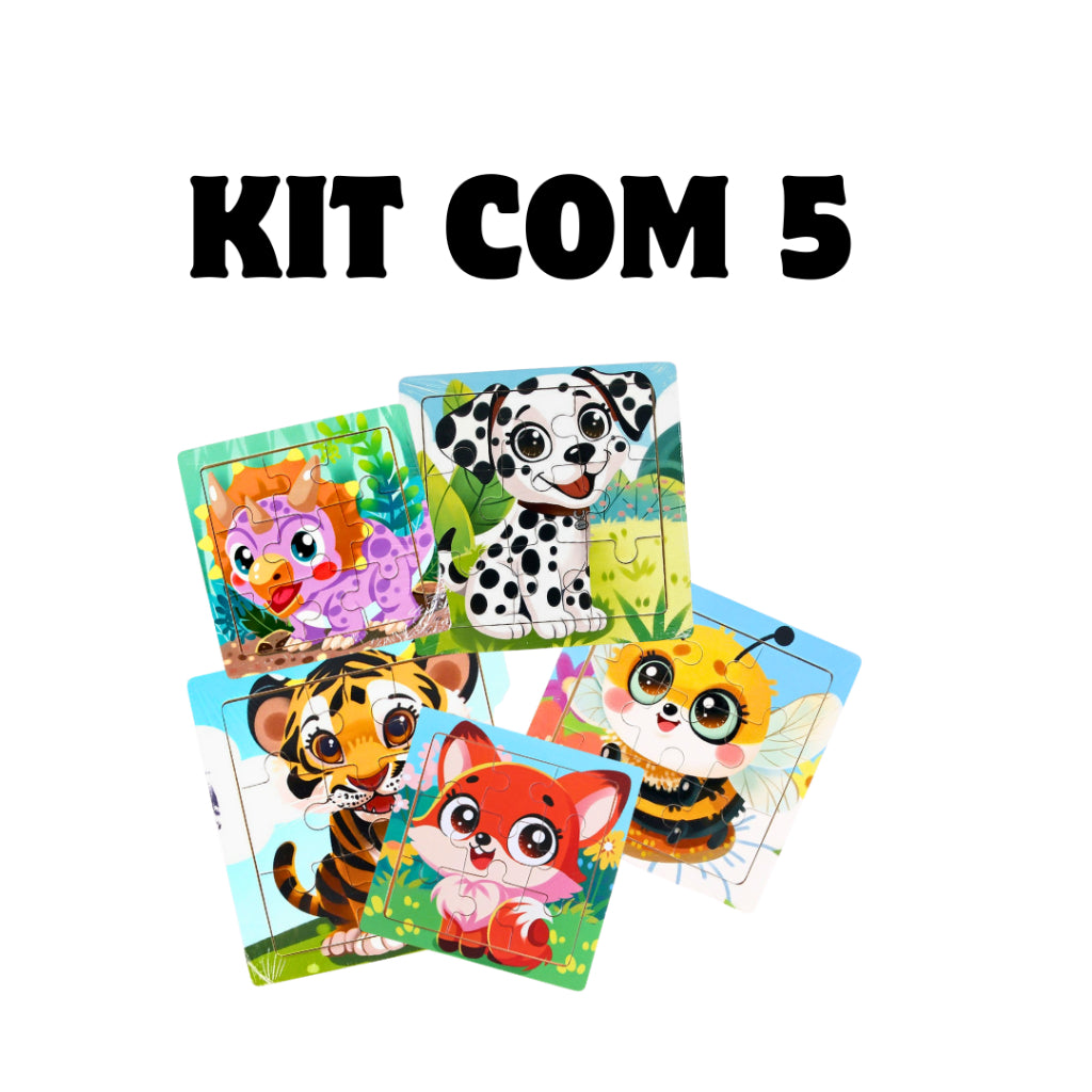 Quebra-Cabeça Infantil em MDF 11cm – Educativas, Coloridas e Seguras para Crianças 3 - 5 anos
