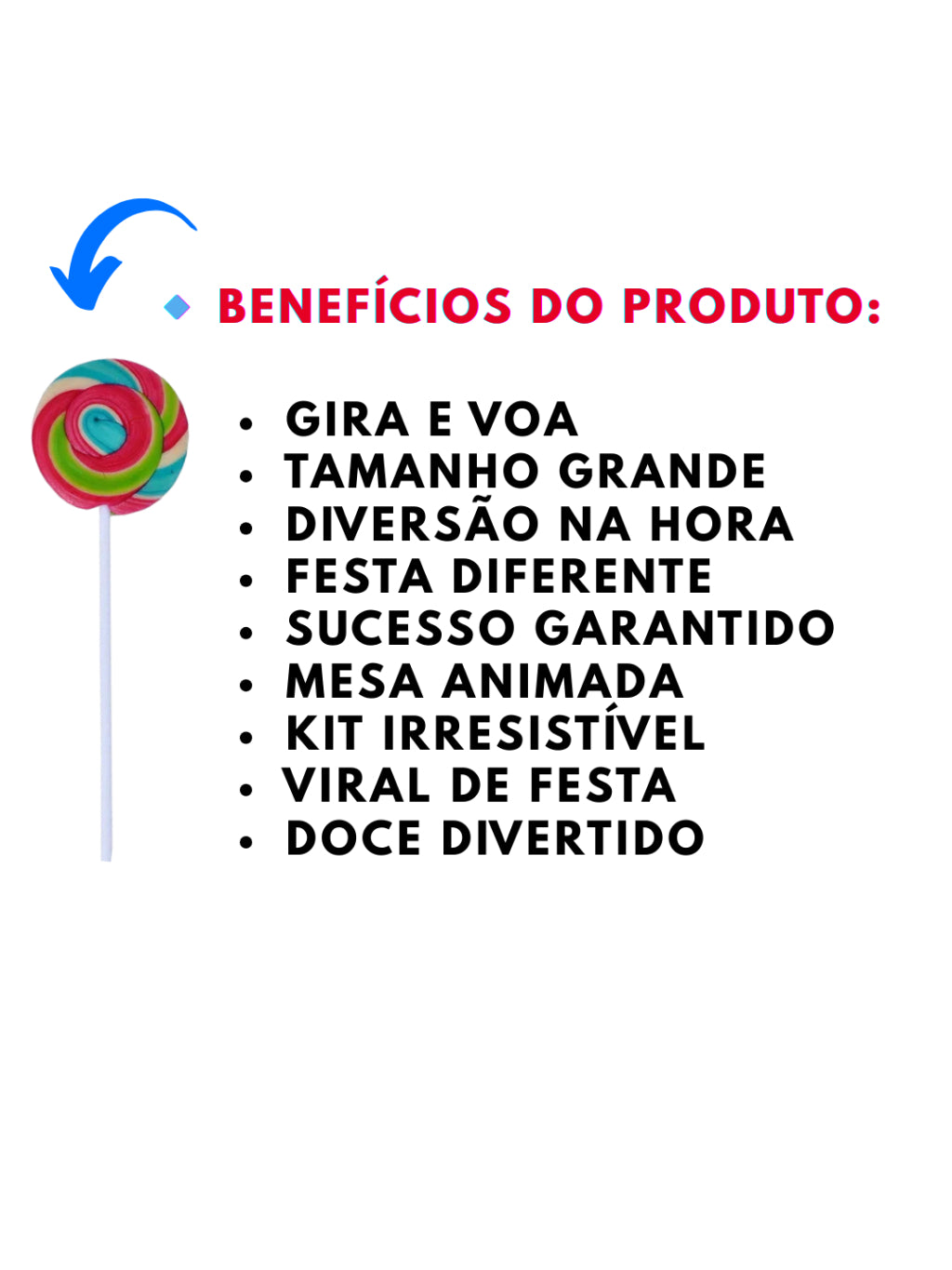 Pirulito Psicodélico com Hélice Brinquedo com Aprox 50 unidades 500g| Festa, Lembrancinha e Doces Infantis