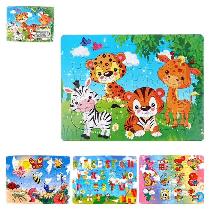 Quebra-Cabeças Tamanho Grande Infantil Educativo  – Animais Letras e Números- 2 a 5 anos