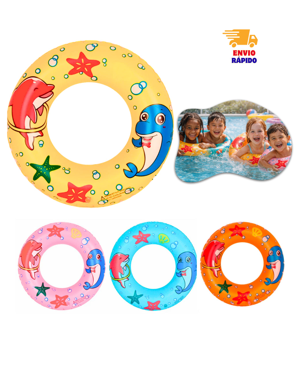 Bóias Infantil Infláveis Para Piscina Praia Verão Circular Infanfil  44cm