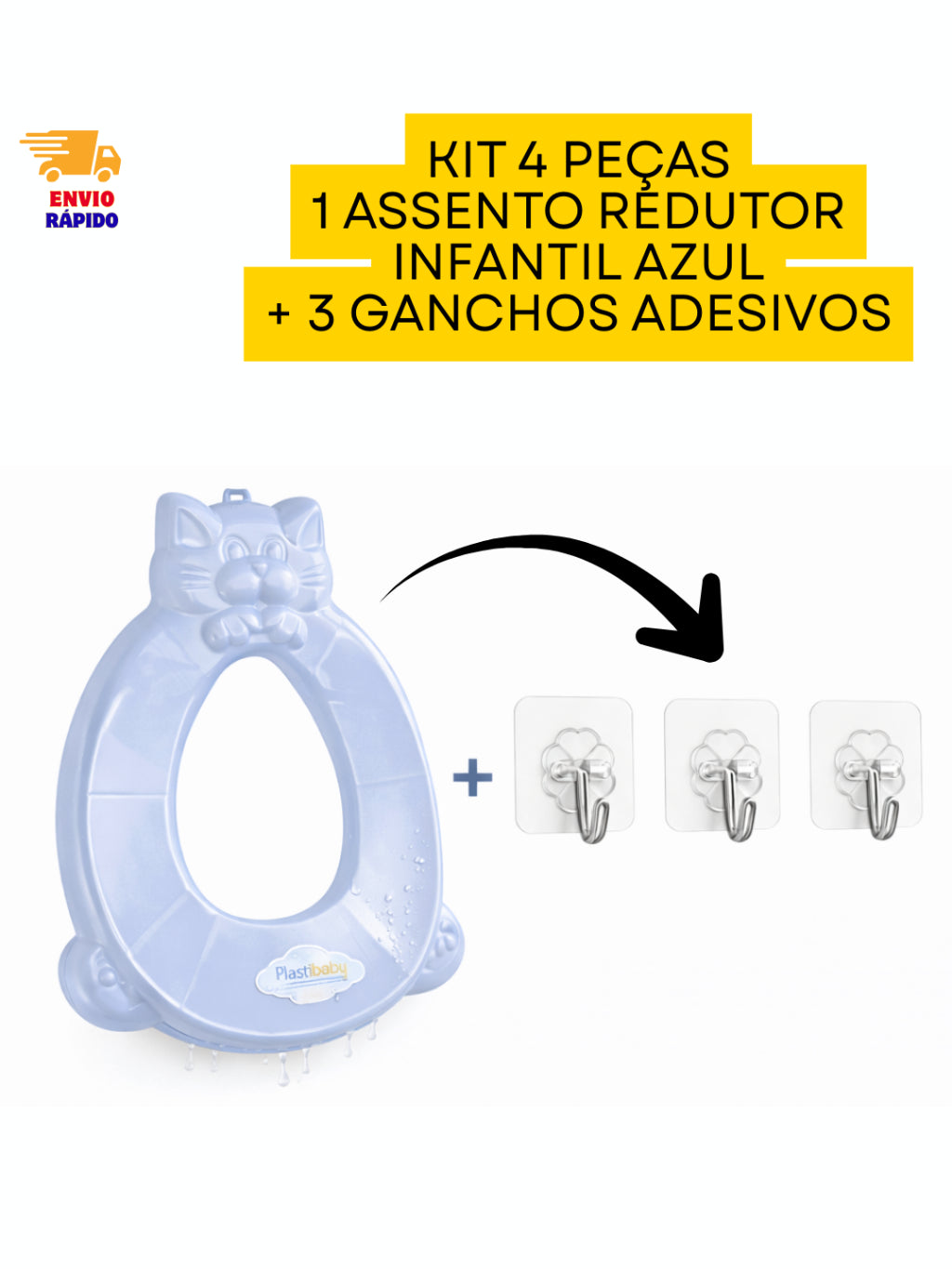 Kit Redutor de Assento Sanitário Infantil com Suporte  – Assento de Vaso Infantil Menino e Menina