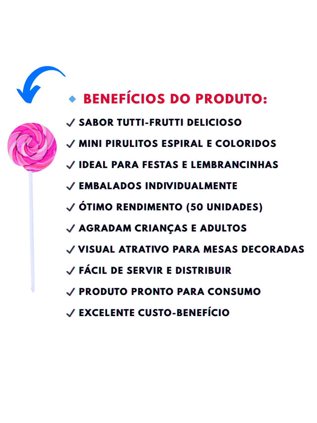 Pirulito Mini Psicodélico Rosa 250g Aprox 50 Unidades Tutti-Frutti Lembrancinha Festa Infantil Kit 50 100 150 200