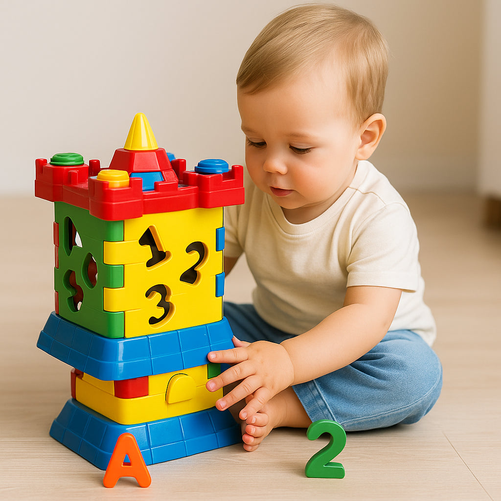Castelinho Didático Infantil – Brinquedo Educativo com Letras e Números para Desenvolvimento