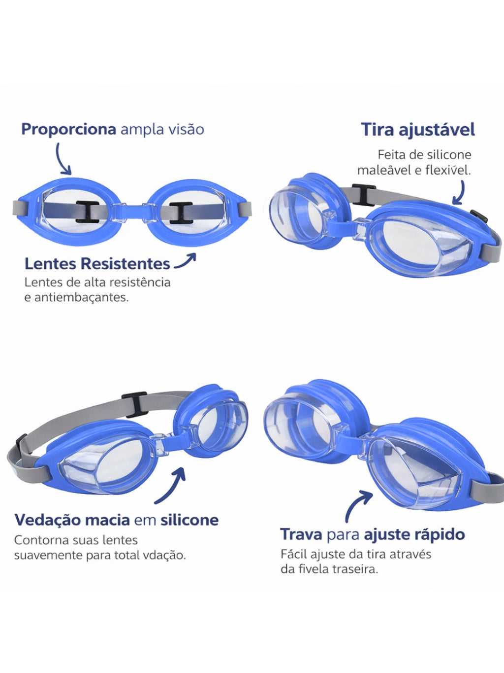 Óculos de Natação Infantil Ajustável 20/30/40/50  – Óculos de Piscina Lembrancinhas, Kit Festa