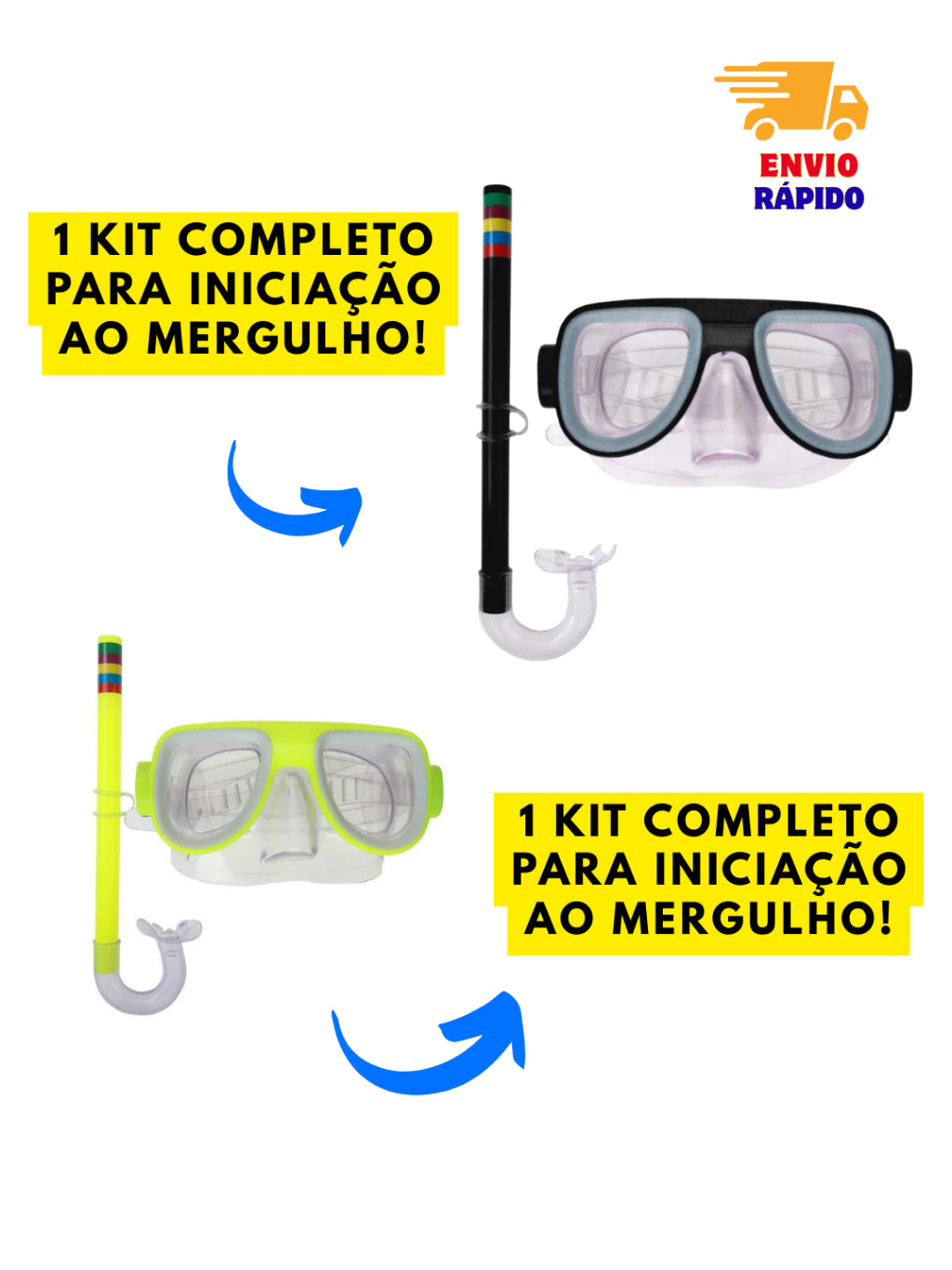 Óculos de Natação Infantil Ajustável – Máscara + Snorkel e Mergulho para Meninos e Meninas
