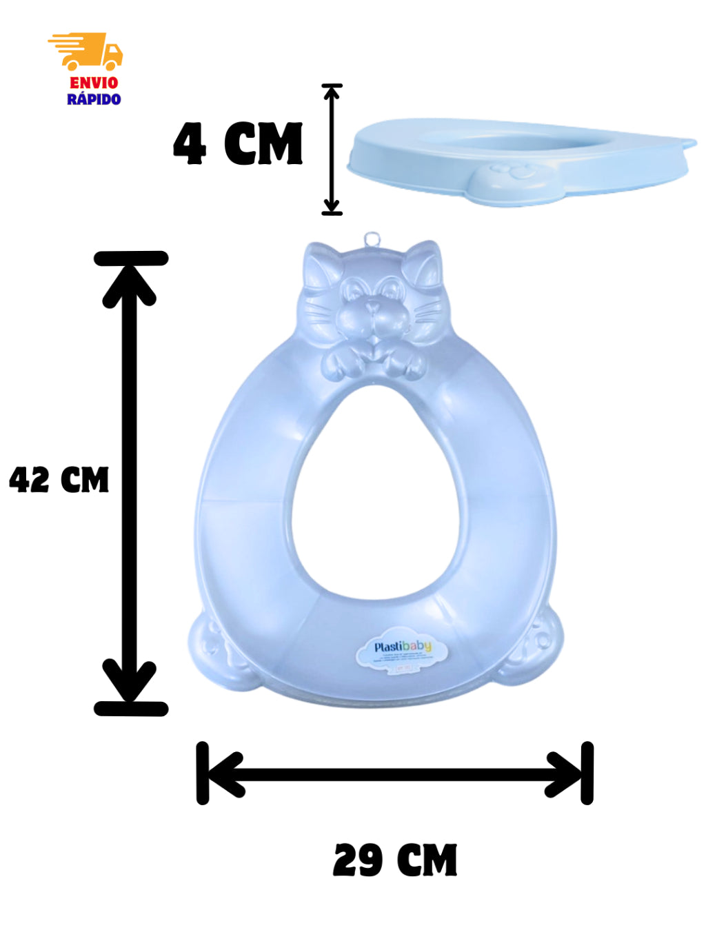Kit Redutor de Assento Infantil para Vaso Sanitário + Gancho Adesivo Parede Transparente