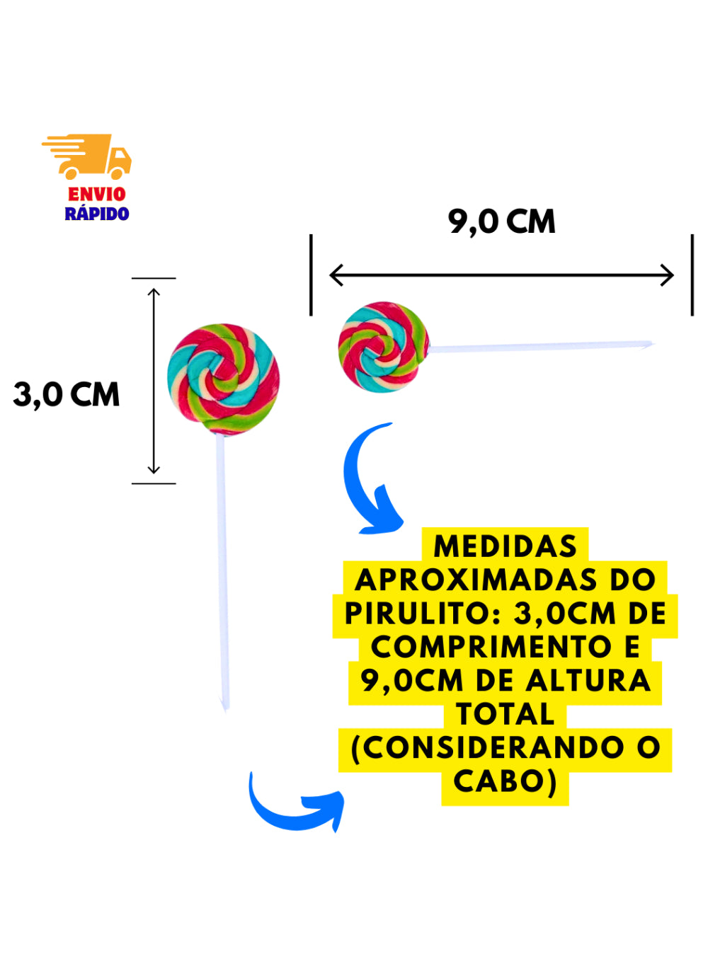 Pirulito Mini Redondo Tutti-Frutti Aprox 50 Unidades 250g | Festa, Lembrancinha e Doces Infantis