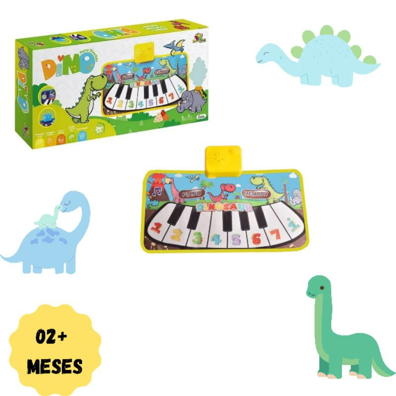 Piano Musical Infantil Dino – Brinquedo Educativo com Sons, Teclas e Luzes | Meninos e Meninas