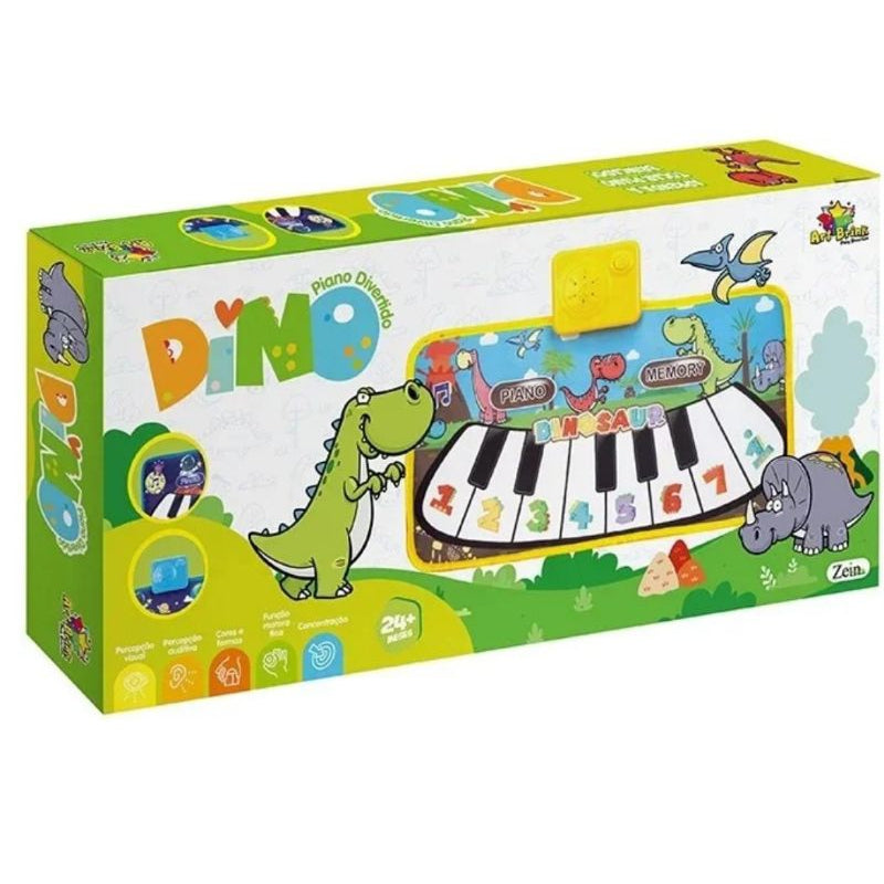 Piano Musical Infantil Dino – Brinquedo Educativo com Sons, Teclas e Luzes | Meninos e Meninas