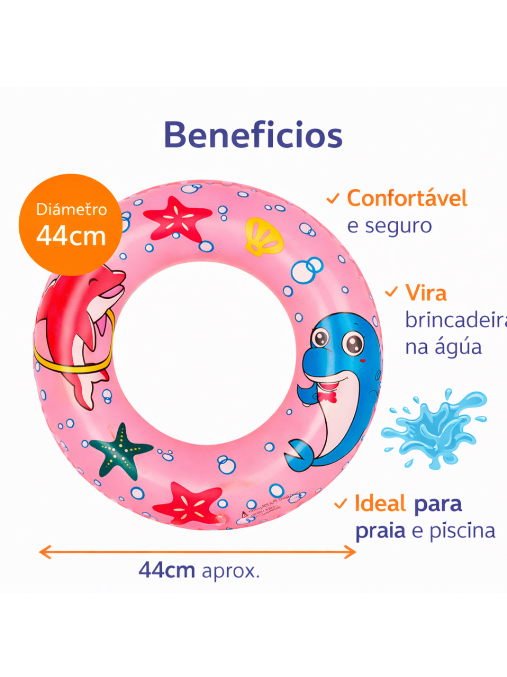 Bóias Infantil Infláveis Para Piscina Praia Verão Circular Infanfil  44cm