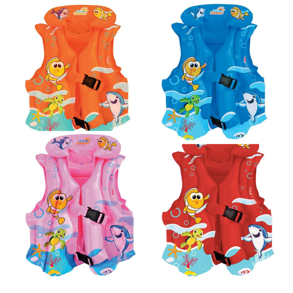 Kit 20 Coletes Infláveis Estampados Boia Infantil  4 Cores Brinquedo Piscina Praia Lago