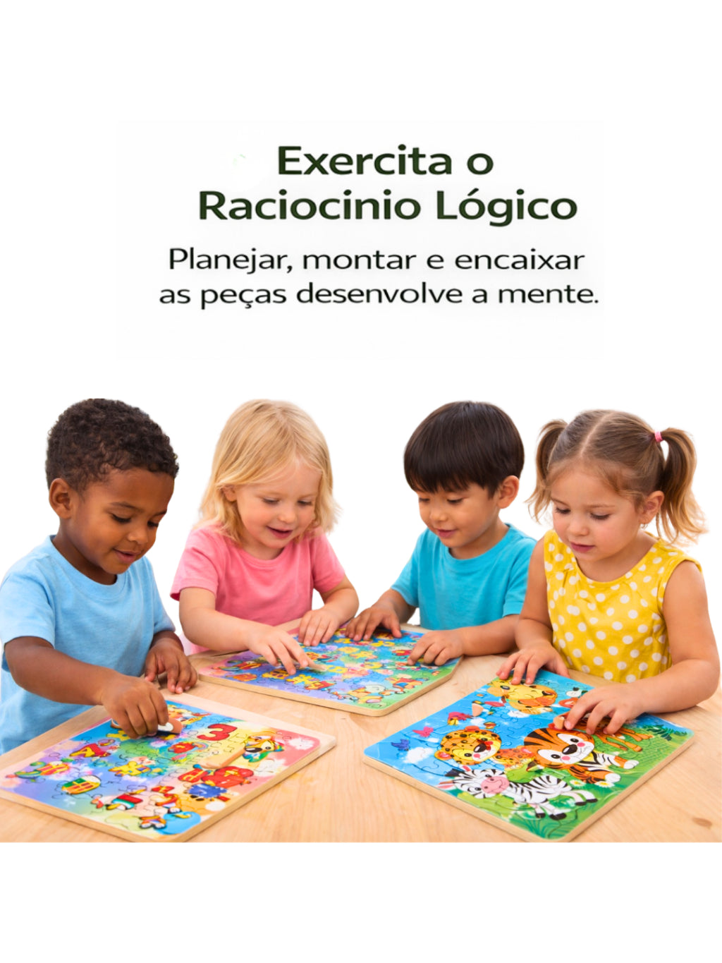 Quebra-Cabeças Tamanho Grande Infantil Educativo  – Animais Letras e Números- 2 a 5 anos