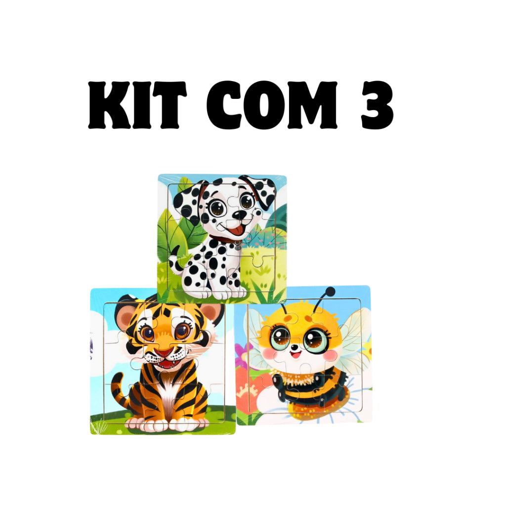 Quebra-Cabeça Infantil em MDF 11cm – Educativas, Coloridas e Seguras para Crianças 3 - 5 anos