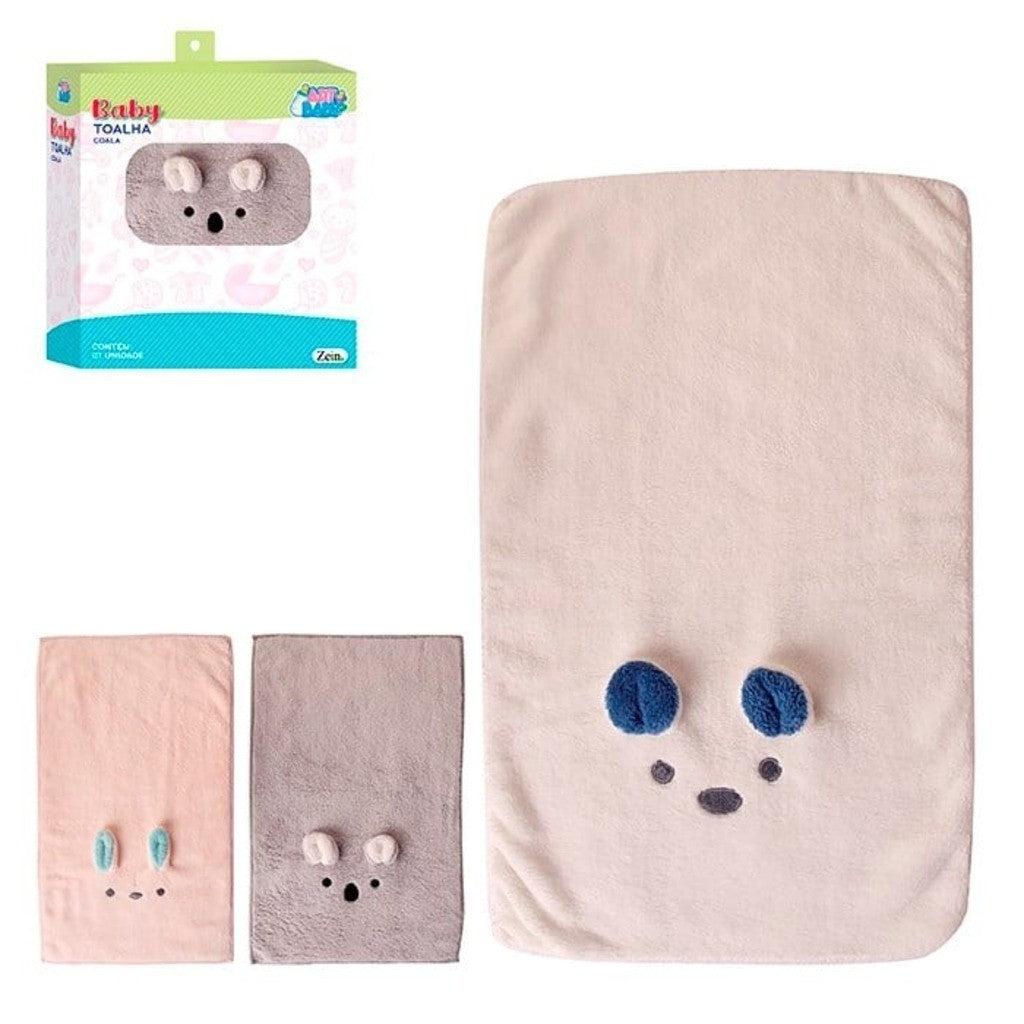 Toalhinhas Infantis Super Macias – Panda Gato Coala - Toque Aveludado e Confortável