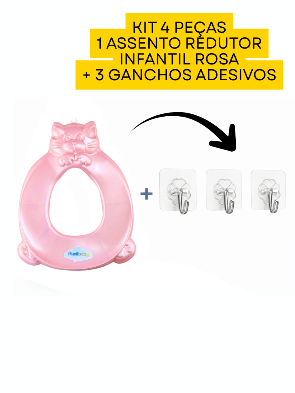 Kit Redutor de Assento Sanitário Infantil com Suporte  – Assento de Vaso Infantil Menino e Menina
