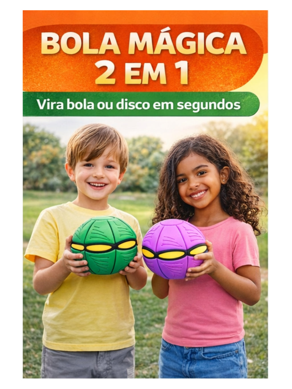 Bola Mágica Voadora com LED 2 em 1 | Bola Maluca que Vira Disco | Brinquedo Infantil e Pet