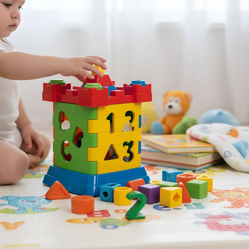 Castelinho Didático Infantil – Brinquedo Educativo com Letras e Números para Desenvolvimento