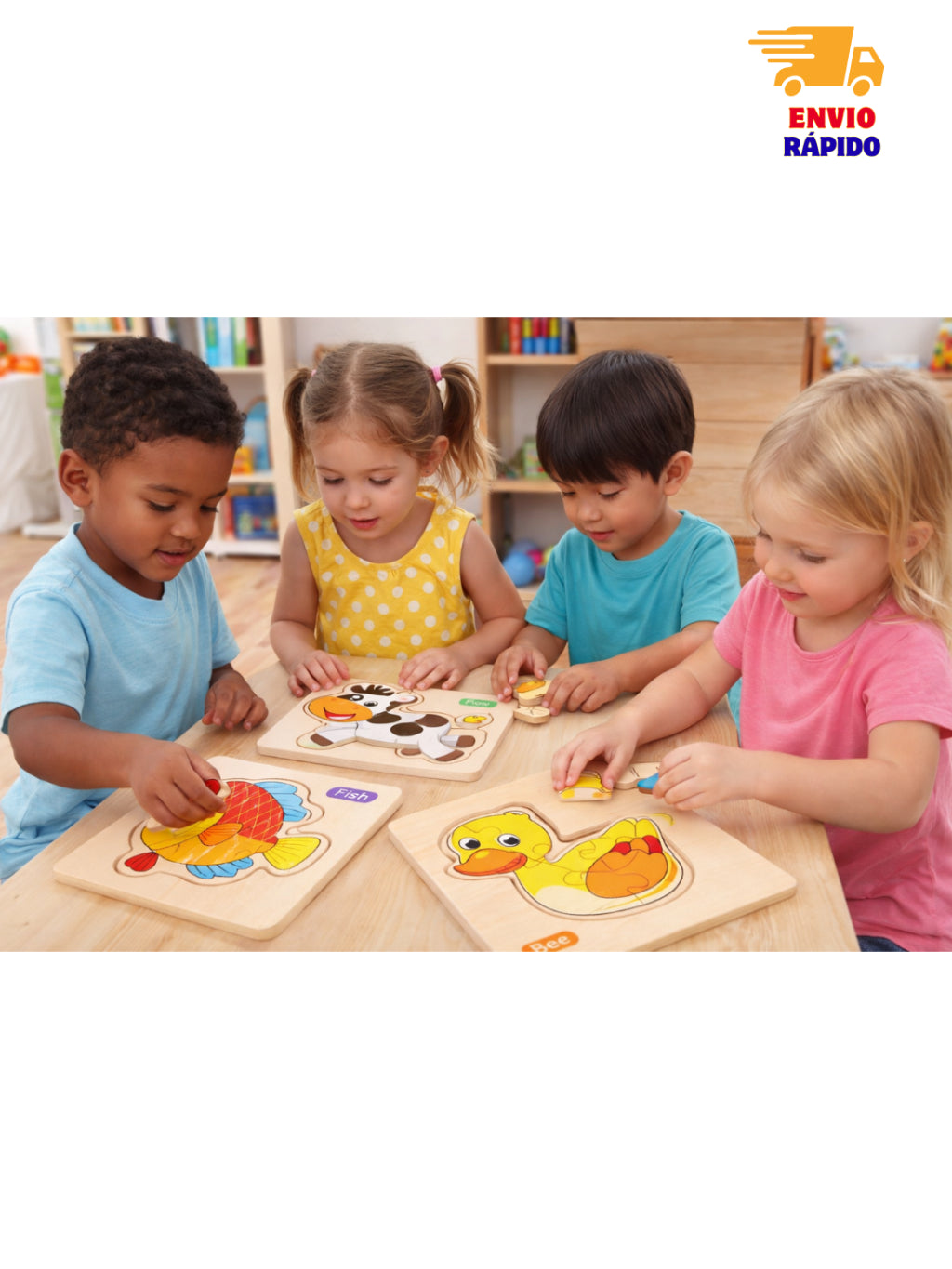 Kit 5/3/7 Quebra-Cabeças 3D Animais Sortidos – Jogo Educativo Infantil em MDF Meninos e Meninas