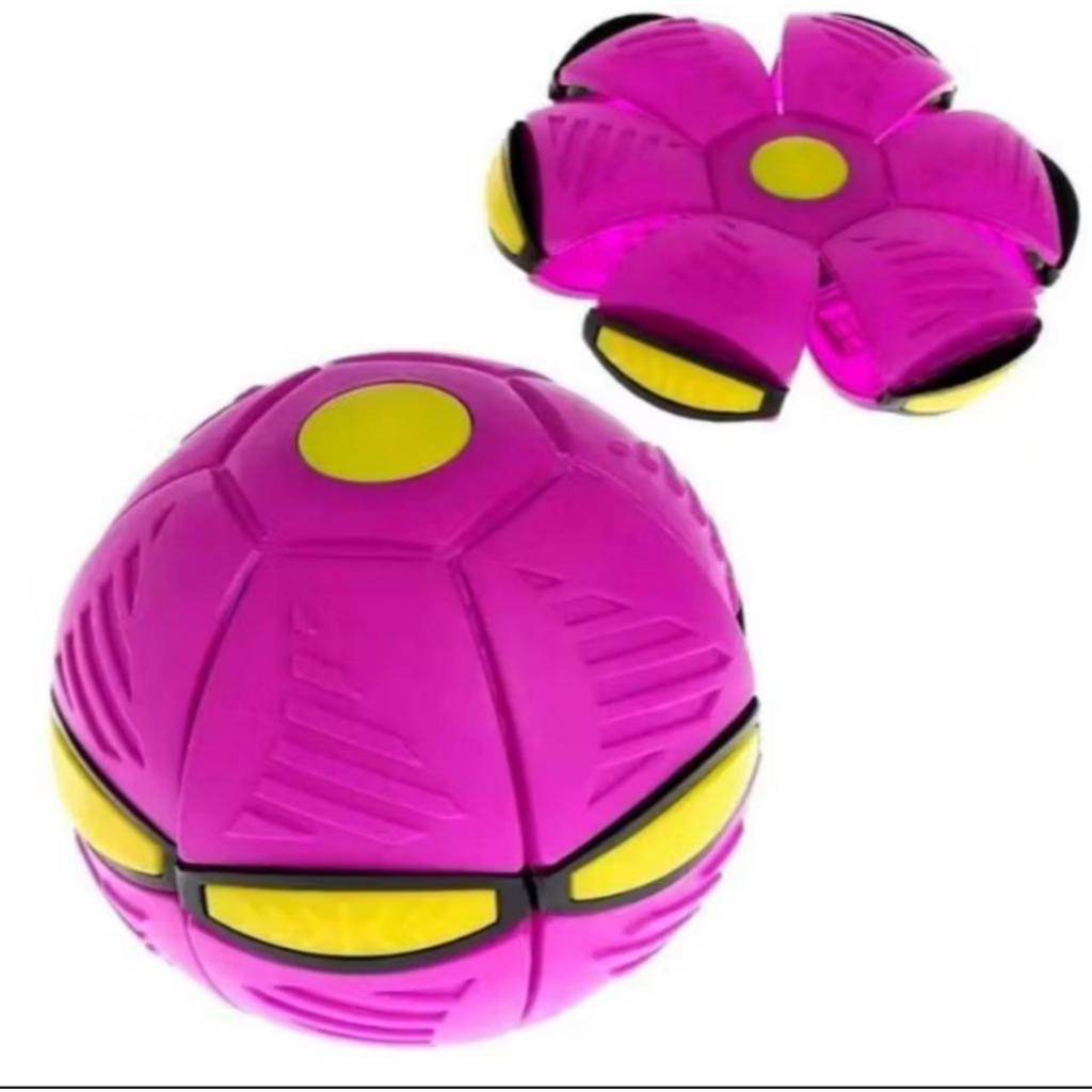 Bola Mágica Voadora com LED 2 em 1 | Bola Maluca que Vira Disco | Brinquedo Infantil e Pet