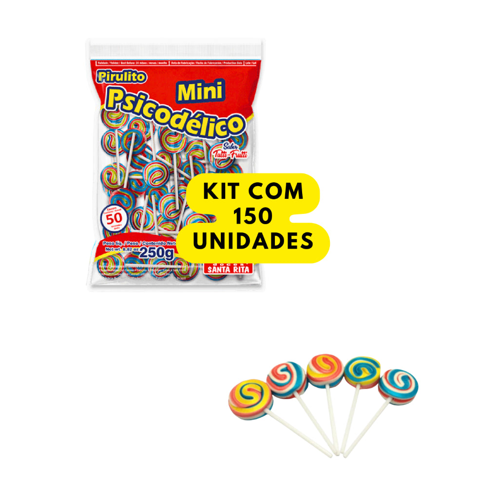 Pirulito Mini Redondo Tutti-Frutti Aprox 50 Unidades 250g | Festa, Lembrancinha e Doces Infantis