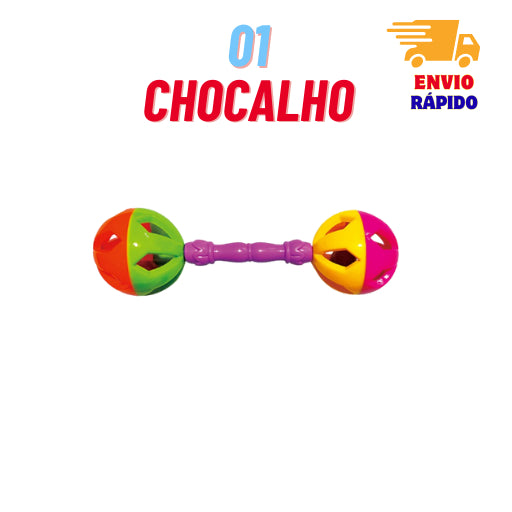 Kit 6 peças Mordedor para Bebe Sensorial Macio com Chocalho Mordedor Silicone Baby Seguro