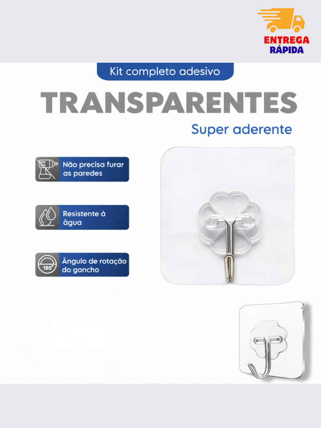 Ganchos Adesivos Parede Multi Funcional Autocolante Casa Cozinha Quarto Geral