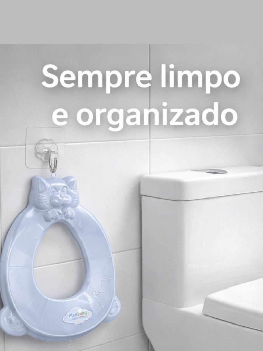 Kit Redutor de Assento Sanitário Infantil com Suporte  – Assento de Vaso Infantil Menino e Menina