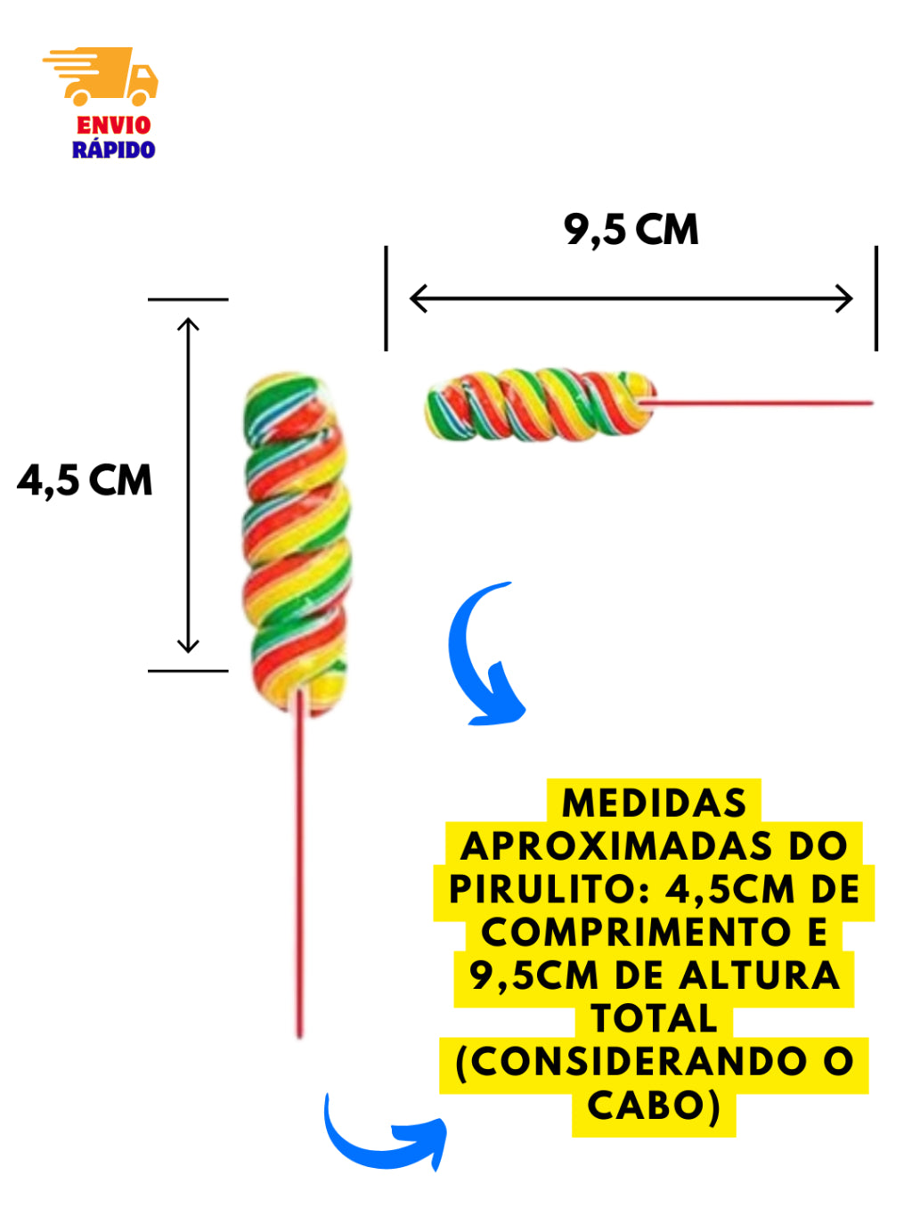 Pirulito Mini Enrolado Tutti-Frutti Aprox 50 Unidades 300g | Festa, Lembrancinha e Doces Infantis