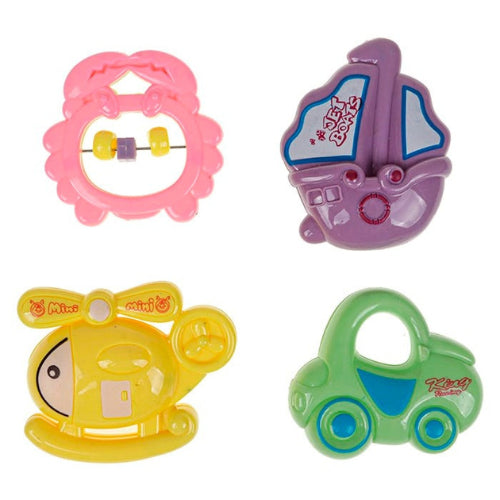 Kit 6 peças Mordedor para Bebe Sensorial Macio com Chocalho Mordedor Silicone Baby Seguro