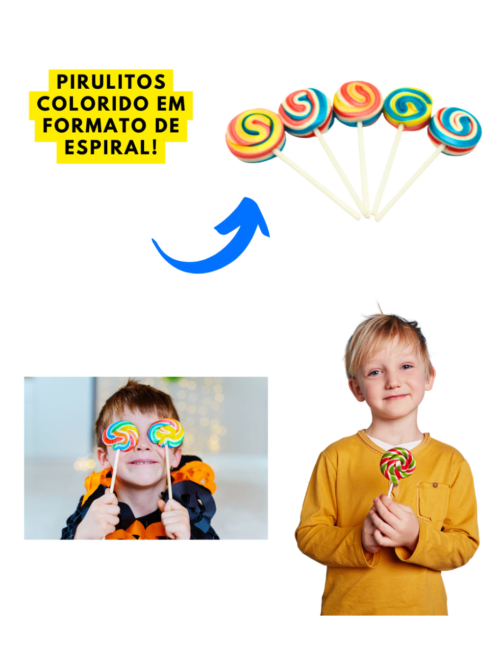 Pirulito Mini Redondo Tutti-Frutti Aprox 50 Unidades 250g | Festa, Lembrancinha e Doces Infantis