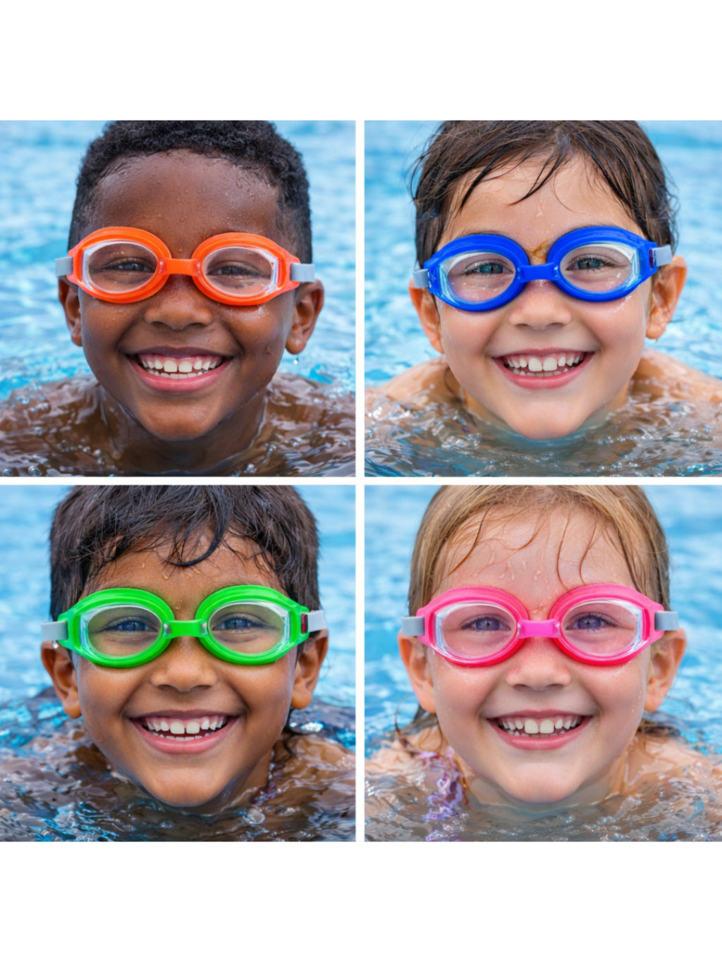 Óculos de Natação Infantil Ajustável – Óculos de Piscina e Mergulho para Meninos e Meninas