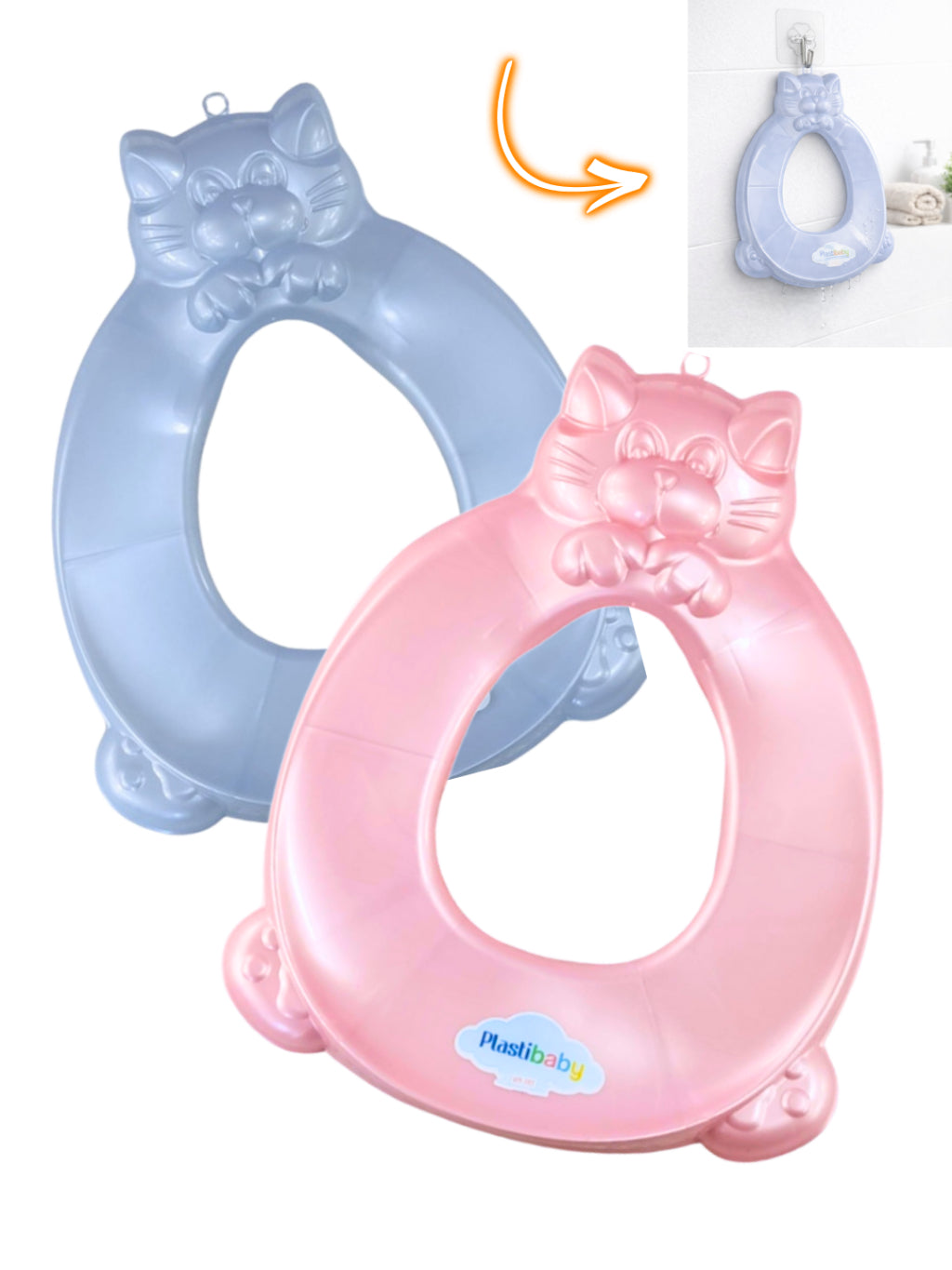 Kit Redutor de Assento Sanitário Infantil com Suporte  – Assento de Vaso Infantil Menino e Menina