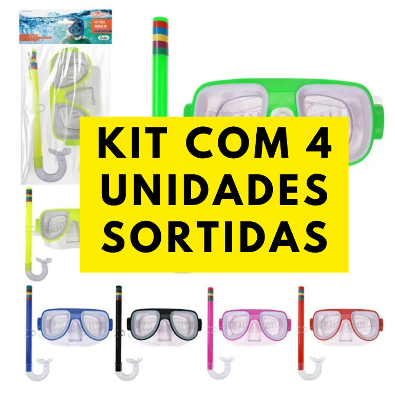 Óculos de Natação Infantil Ajustável – Máscara + Snorkel e Mergulho para Meninos e Meninas