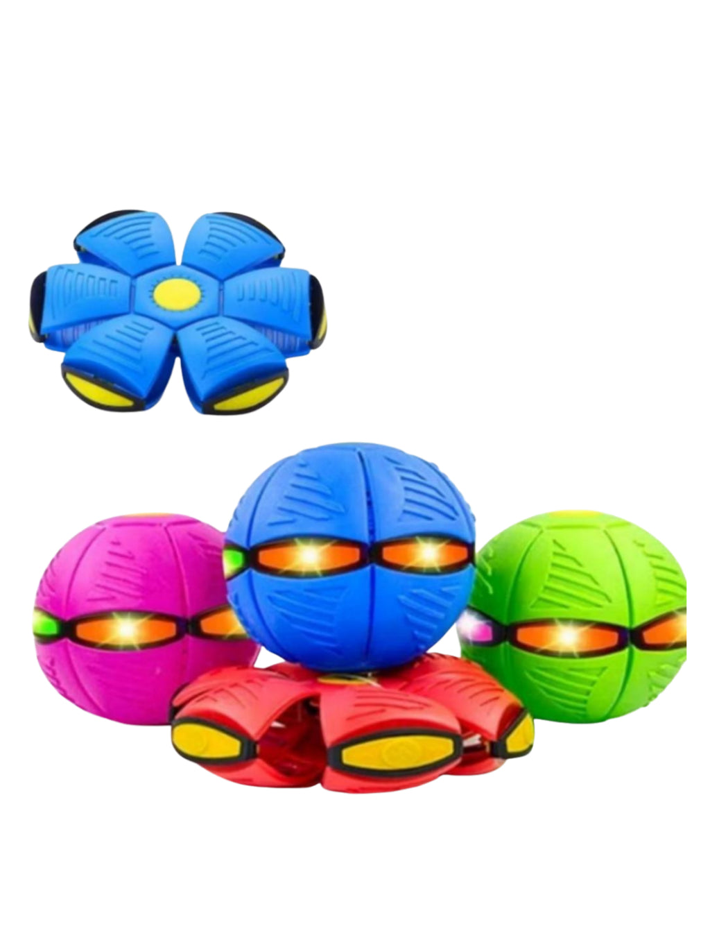 Bola Mágica Voadora com LED 2 em 1 | Bola Maluca que Vira Disco | Brinquedo Infantil e Pet